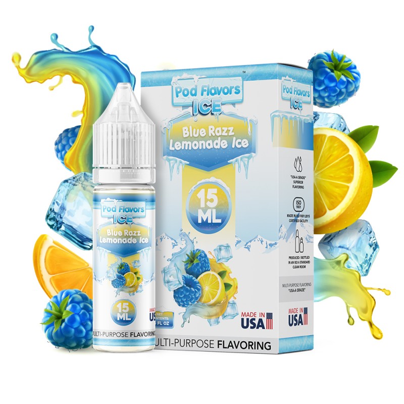 Pod Flavors MultiPurpose Flavoring 15mL Blue Razz Lemonade Ice, pod